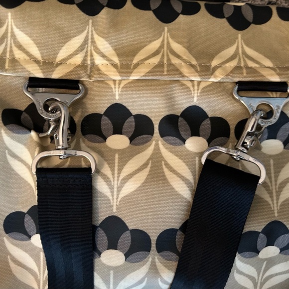 Petunia Pickle Bottom Floral Patterned Diaper Bag / Backpack in Tan & Black - Picture 10 of 10